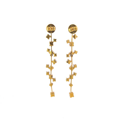 Earrings w/ 30 Diamonds 14K Yellow Gold