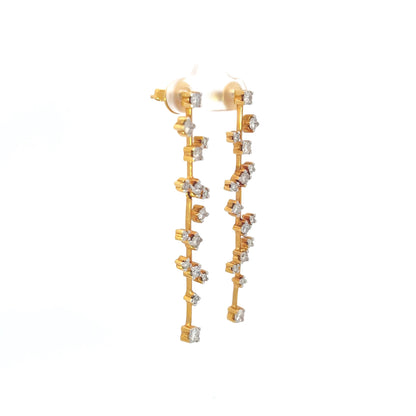 Earrings w/ 30 Diamonds 14K Yellow Gold