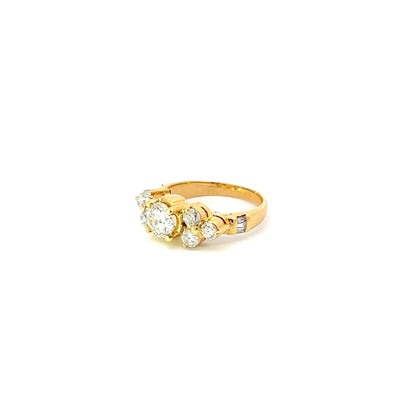 Engagement Ring W/ Diamond (.22) & 4 Diamonds (.20)