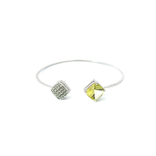 Bangle w/ Lemon Quartz & 25 Diamonds