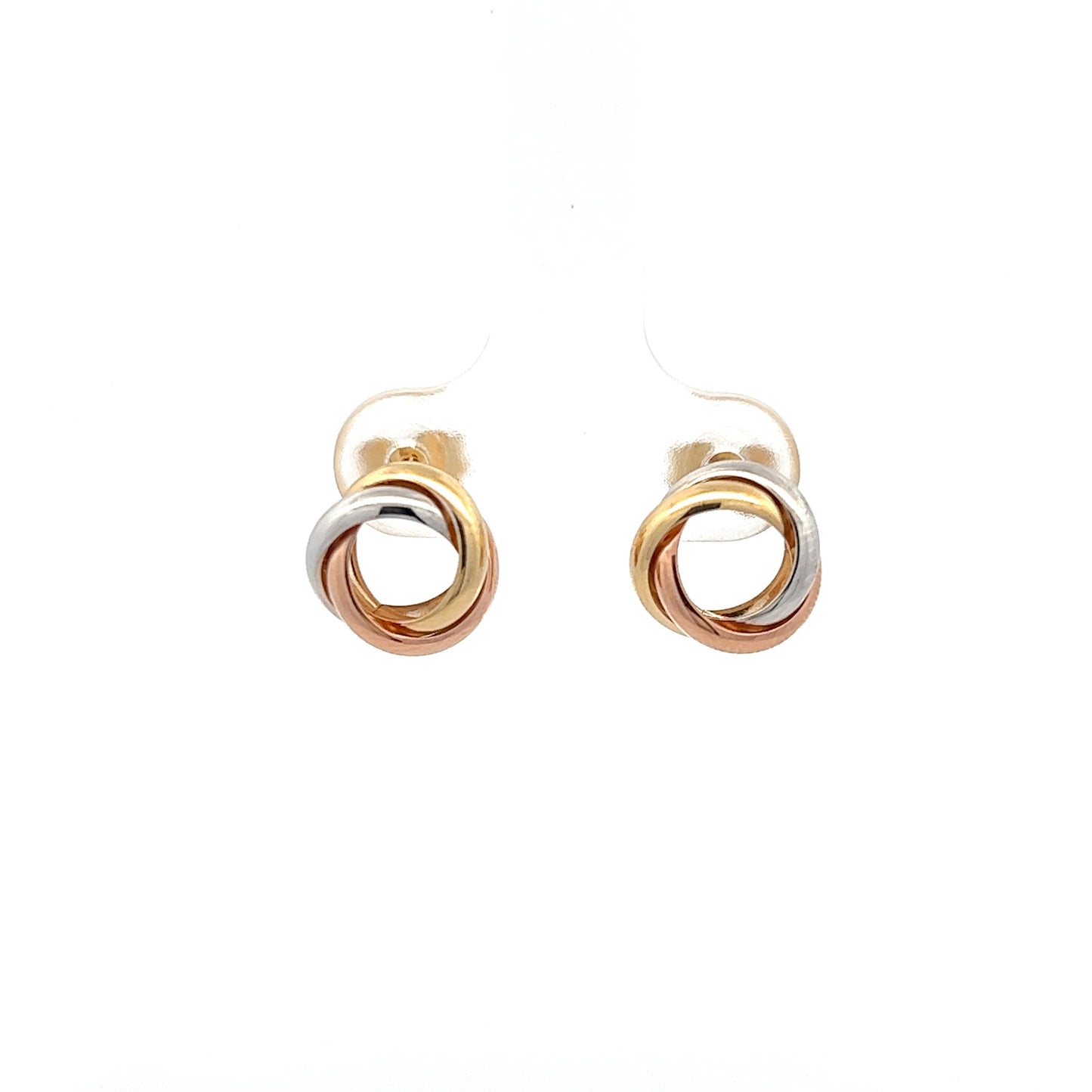 Earrings Stud Knot 18K Tricolor