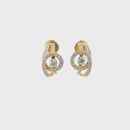 Earrings w/ 2 Center Diamonds & 60 Diamonds