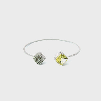 Bangle w/ Lemon Quartz & 25 Diamonds