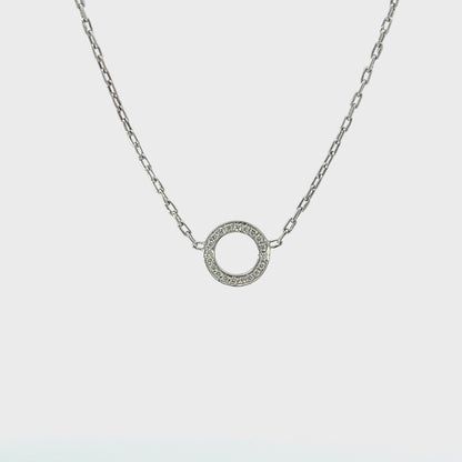 Necklace w/ 20 Diamonds 14K White Gold