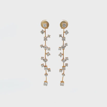 Earrings w/ 30 Diamonds 14K Yellow Gold