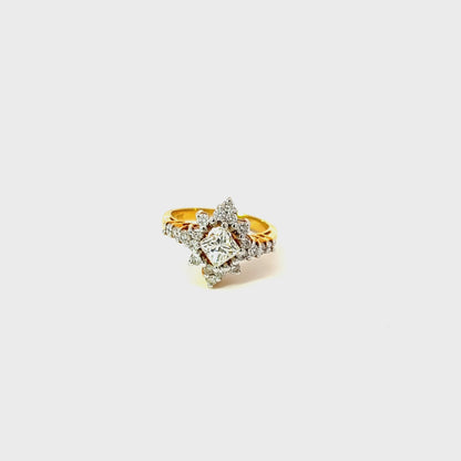 Lady's Ring w/ Princess-cut Diamond (.87) & 20 Diamonds