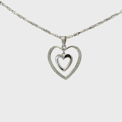 Pendant Heart w/ 38 Diamonds