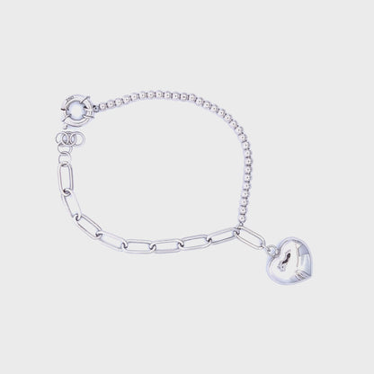 Bracelet Paper Clip Bead w/ Heart